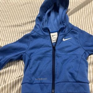 Blue Nike therma fit jacket with hood
